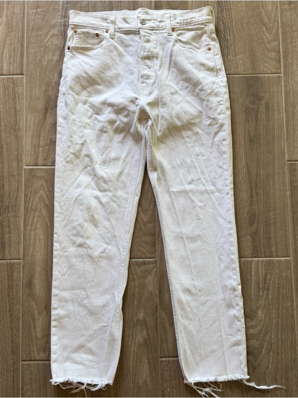 GAP Cheeky Straight High Rise Jeans in White